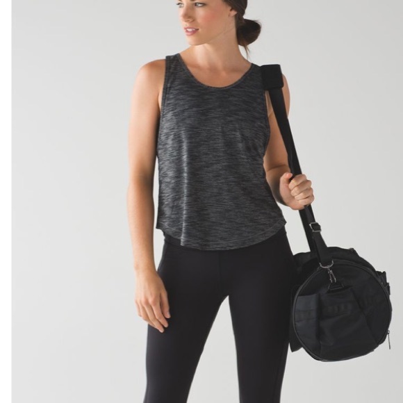 Lululemon Rush Hour Tank Top Heathered Black with Reflective Strip - Picture 11 of 11